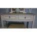 White Vintage Two Drawer Dressing Table/Hall Table With Vanity Mirror And Stool The Beach Hut Range